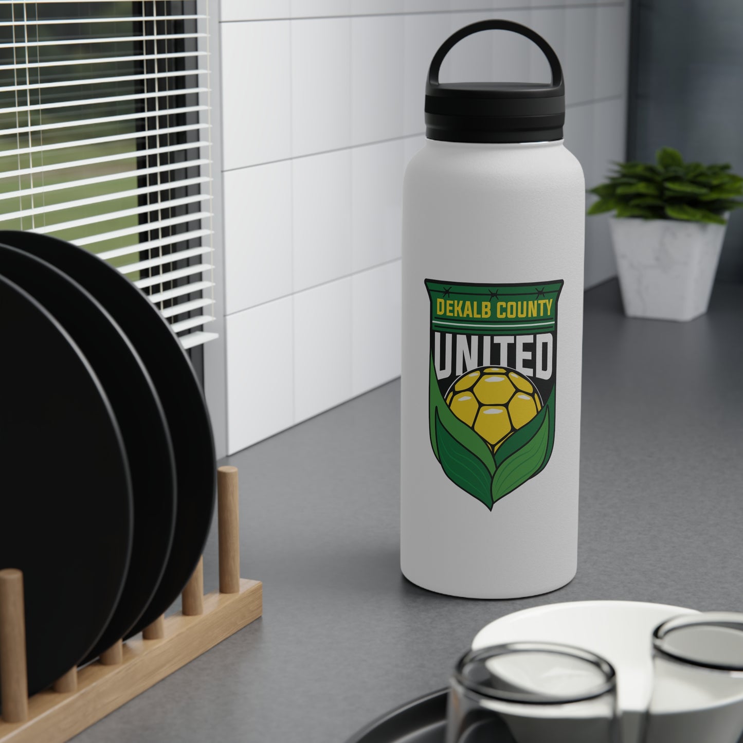 DKCU Stainless Steel Water Bottle, Handle Lid