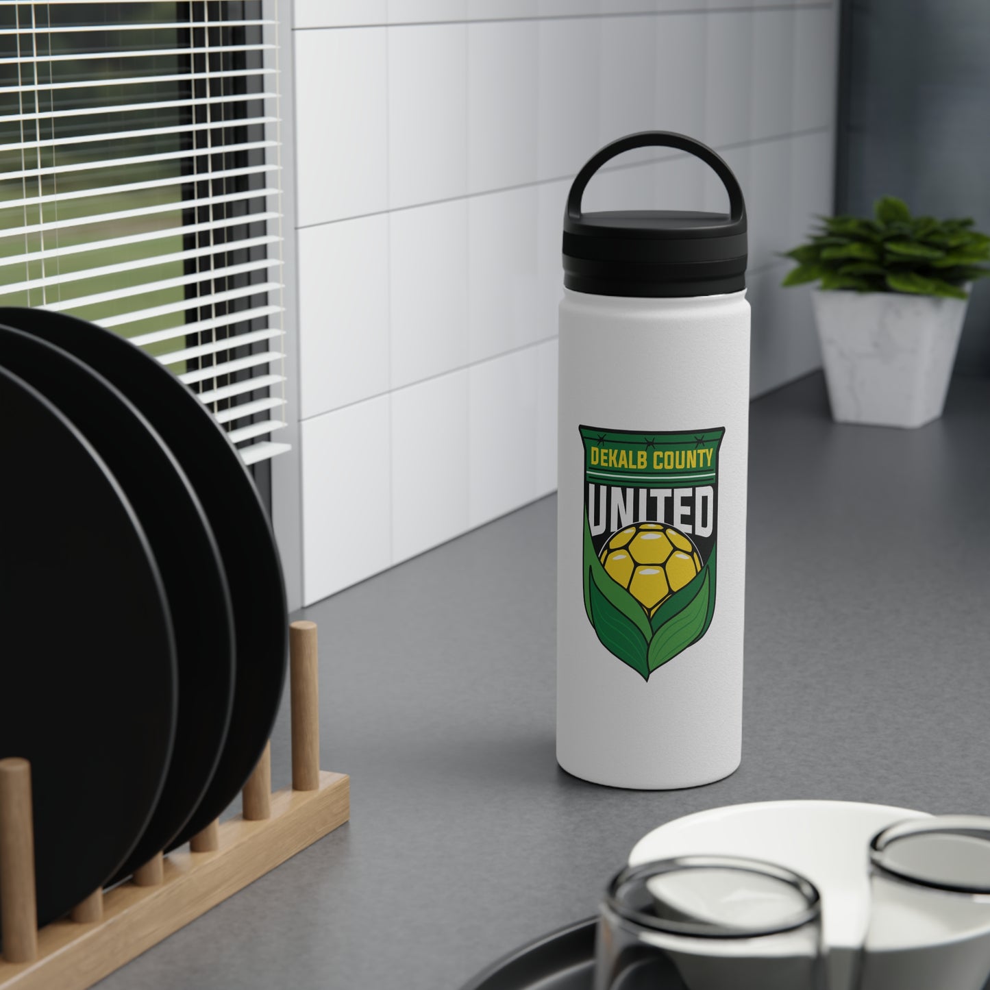 DKCU Stainless Steel Water Bottle, Handle Lid
